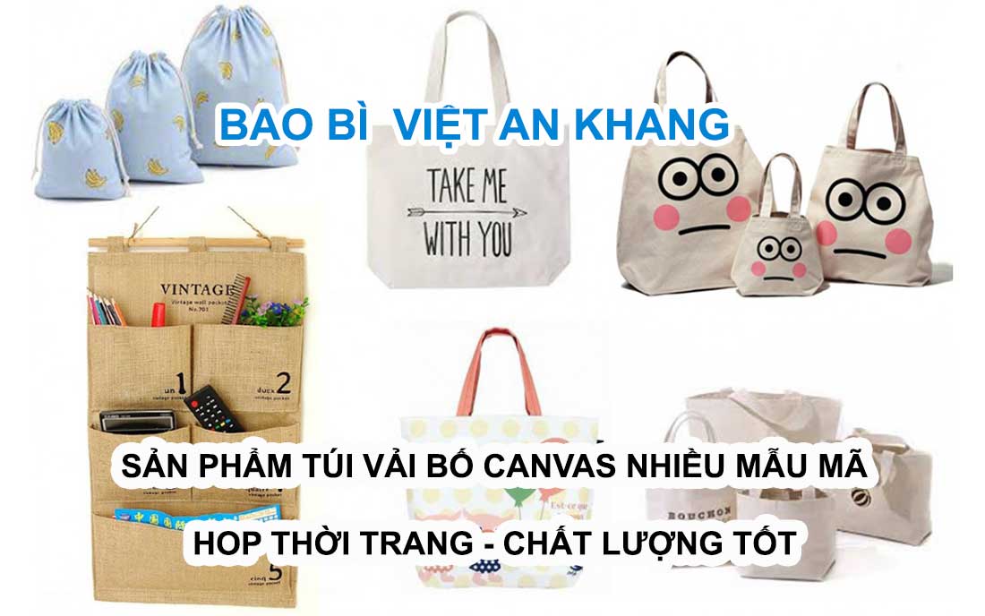 Sản phẩm túi vải bố canvas đa dạng mẫu mã hợp thời trang